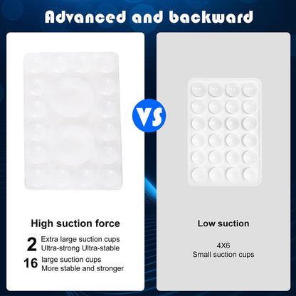 ZYCCER Double Sided Silicone Suction Phone Holder Mount,Compatible with iPhone and Android Cases Hands-Free Mirror Shower Phone Mount Strong Grip Holder (Transparent, Single Sided 1PCS)