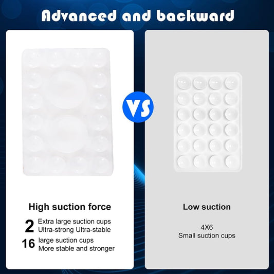 ZYCCER Double Sided Silicone Suction Phone Holder Mount,Compatible with iPhone and Android Cases Hands-Free Mirror Shower Phone Mount Strong Grip Holder (Transparent, Single Sided 1PCS)