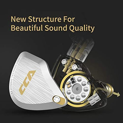 CCA C12 in Ear Monitor Headphones 5BA 1DD Hybrid HiFi IEM Earphones Noise Isolating Stereo Wired Earbuds for Musicians Audiophile Singers DJ