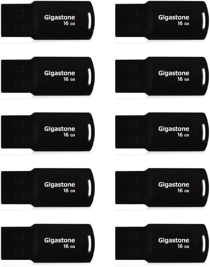 GIGASTONE V70 16GB 10-Pack USB 2.0 Flash Drive Thumb Drive Memory Stick Pen Drive Capless Design Pen Drive
