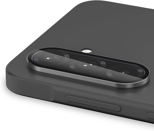 for Samsung Galaxy A26 Camera Lens Protector, Individual Metal Ring Tempered Glass Lens Cover, [Strong Adsorption] Scratch Resistant Ultra-Thin HD Clear Lens Cover, 1 Set-Black