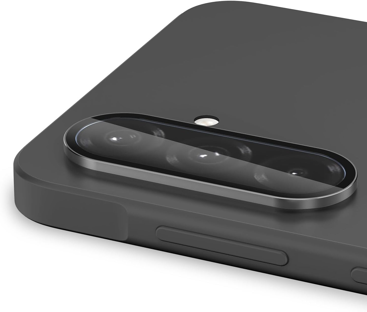 for Samsung Galaxy A36/A56 Camera Lens Protector, Individual Metal Ring Tempered Glass Lens Cover, [Strong Adsorption] Scratch Resistant Ultra-Thin HD Clear Lens Cover, 1 Set-Black