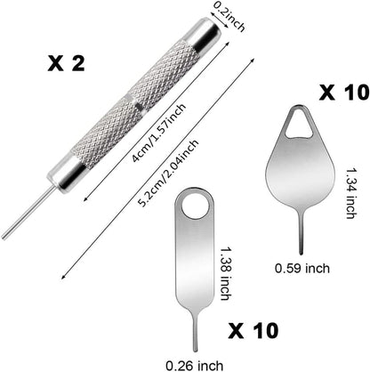 22Pcs SIM Card Removal Openning Tool Tray Eject Pins Needle Opener Ejector Compatible with iPhone 16/15/14/13/12 Pro Max Mini,Galaxy S21/22/23 Series,All HTC iPad Cell Phone Smartphone