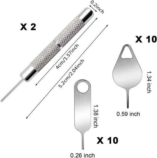 22Pcs SIM Card Removal Openning Tool Tray Eject Pins Needle Opener Ejector Compatible with iPhone 16/15/14/13/12 Pro Max Mini,Galaxy S21/22/23 Series,All HTC iPad Cell Phone Smartphone