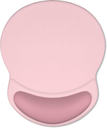 ITNRSIIET Ergonomic Mouse Pad with Comfort Gel Wrist Rest, Non-Slip PU Base, Smooth Textured Surface, Reduces Hand Fatigue & Wrist Pain, 8.7 x 7.2 Inch for Office Gaming Home, Pink Accent