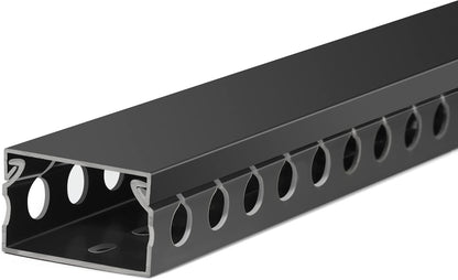 ZhiYo Cable Raceway 156in(4X L39in), Server Rack Cable Management Under Desk Cord Organizer, Electrical Safe PVC Cable Channel Open Slot Wire Raceway for Network/PC/TVs, Wire Duct H1 x W1.6in Black