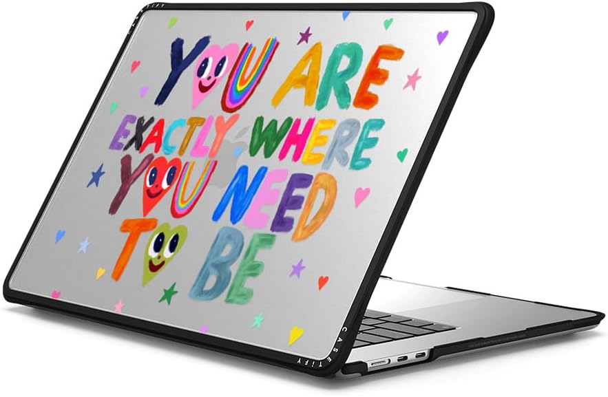CASETiFY Impact MacBook Air 15" (M2-M4) Case [Cushioned Impact Corners/Scratch-Resistant/Anti-Slip Grip] - You are Exactly Where You Need to be - Clear Black