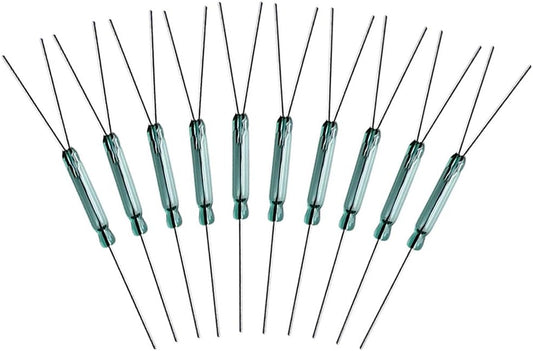 10pcs 4W 3 Pin Reed Switch Reed Contact Normally Open N/O N/C SPDT, Glass Reed Relay Magnetic Induction Switch (2.5mm x 14mm)