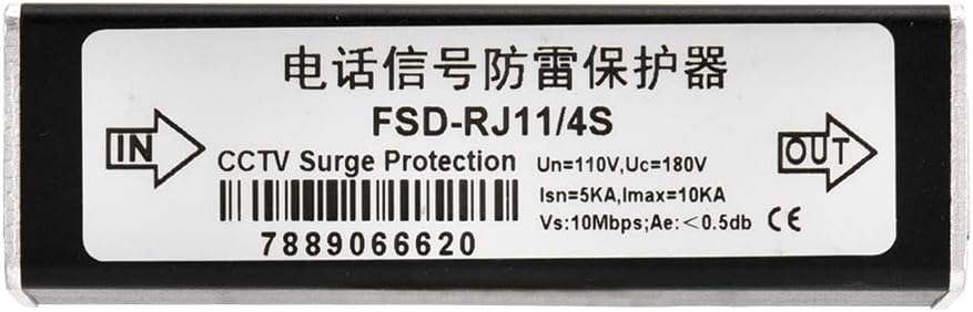 RJ11 Telephone Fax Protector, Lighting Thunder Arrester Device, Audio Telephone Protector Data Single Protector 110V