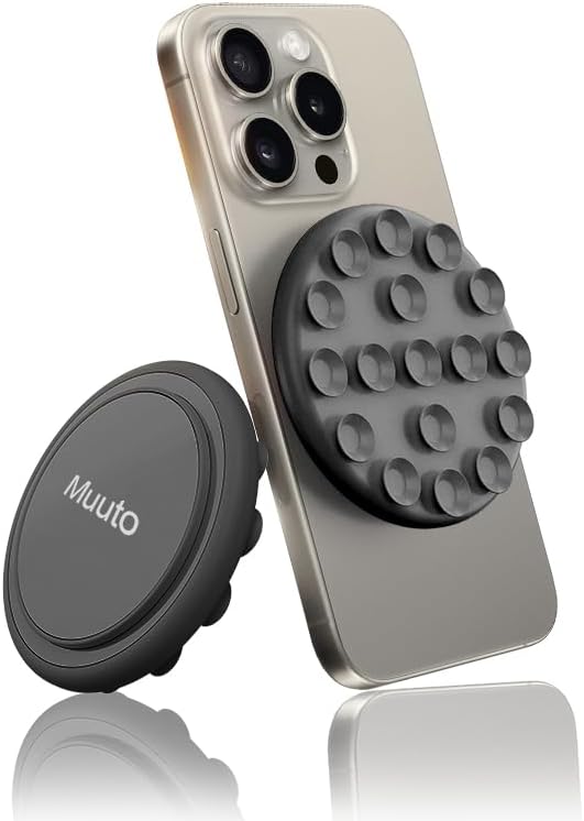 Muuto Silicone Suction Cup Phone Mount,for Magsafe Suction Mount,with Stronger Suction Power Phone Suction Grip,Suitable for Women to Take Hands-Free Selfies,Record Videos and Do Live Broadcasts