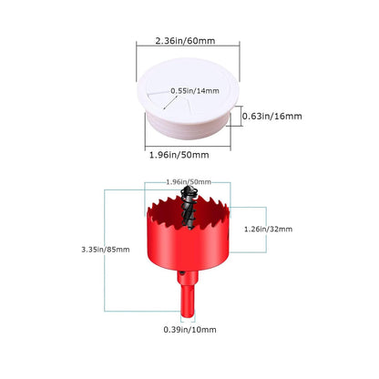 TuTuYa 8PCS Desk Grommet, Desk Grommet 50mm(2Inch) Desk Cable Grommet Desk Cable Hole Covers with Hole Saw, Ideal Solution for Office and Home Table Cable (White, 2Inch_50mm)