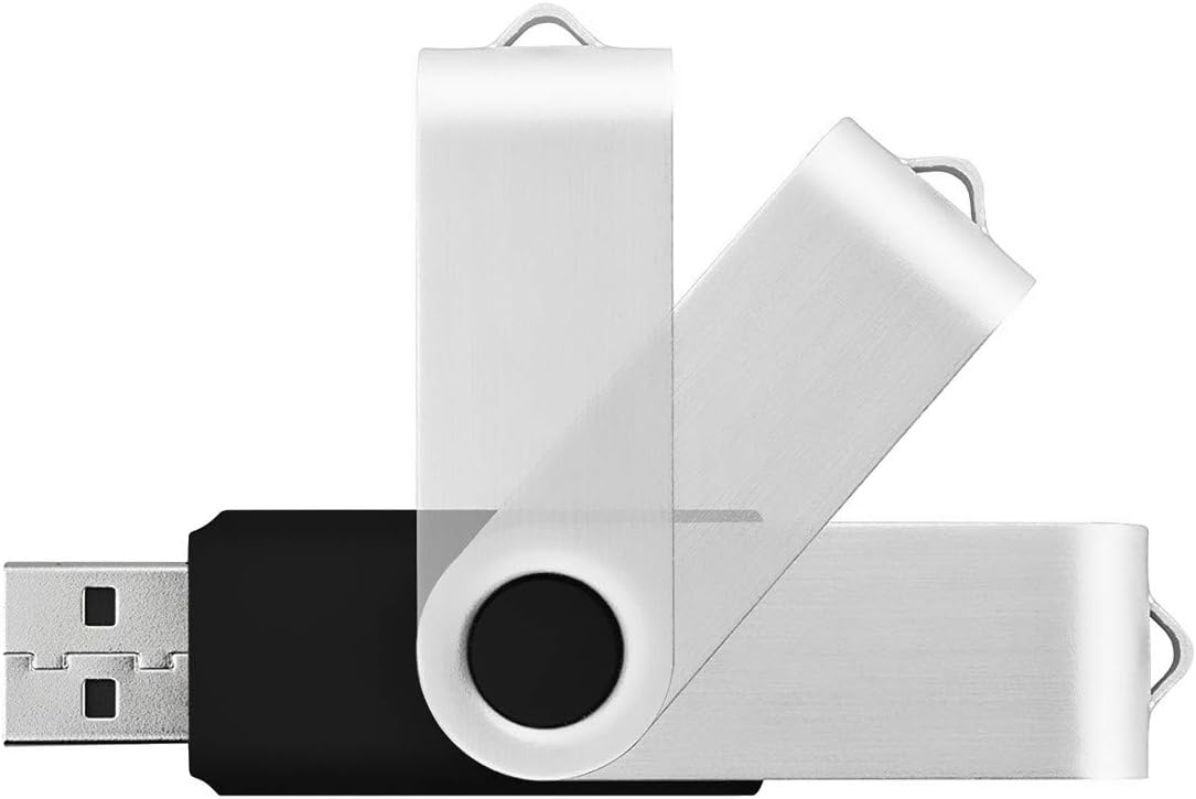 Aiibe 16 GB USB Flash Drive 20 Pack Bulk Flash Drives 16GB USB 2.0 Thumb Drive Data Storage USB Drive Zip Drives (16GB, Black)