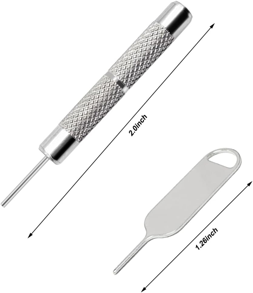 4 Pcs SIM Card Removal Openning Tool Tray Eject Pins Needle Opener Ejector Compatible with All iPhone Apple iPad HTC Samsung Galaxy Cell Phone Smartphone Watchchain Link Remover (Style B)
