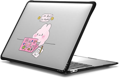 CASETiFY Impact MacBook Air 13" (M1/Intel) Case [Cushioned Impact Corners/Scratch-Resistant/Anti-Slip Grip] - I'm Busy - Clear Black