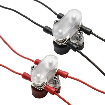 Heart Horse Bus Bar Terminal Block 1/4'' Power Stud Battery Junction Post Distribution Block Insulated with Cover DC 48V 300A for Auto Truck RV Boat (1/4'',Red+Black)