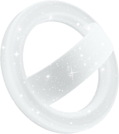 GONEZ Magnetic Phone Grip Compatible with MagSafe, Removable Silicone Loop Grip, Phone Ring Holder for Back of Phone for iPhone 16/15/14/13/12 Series, Glitter White