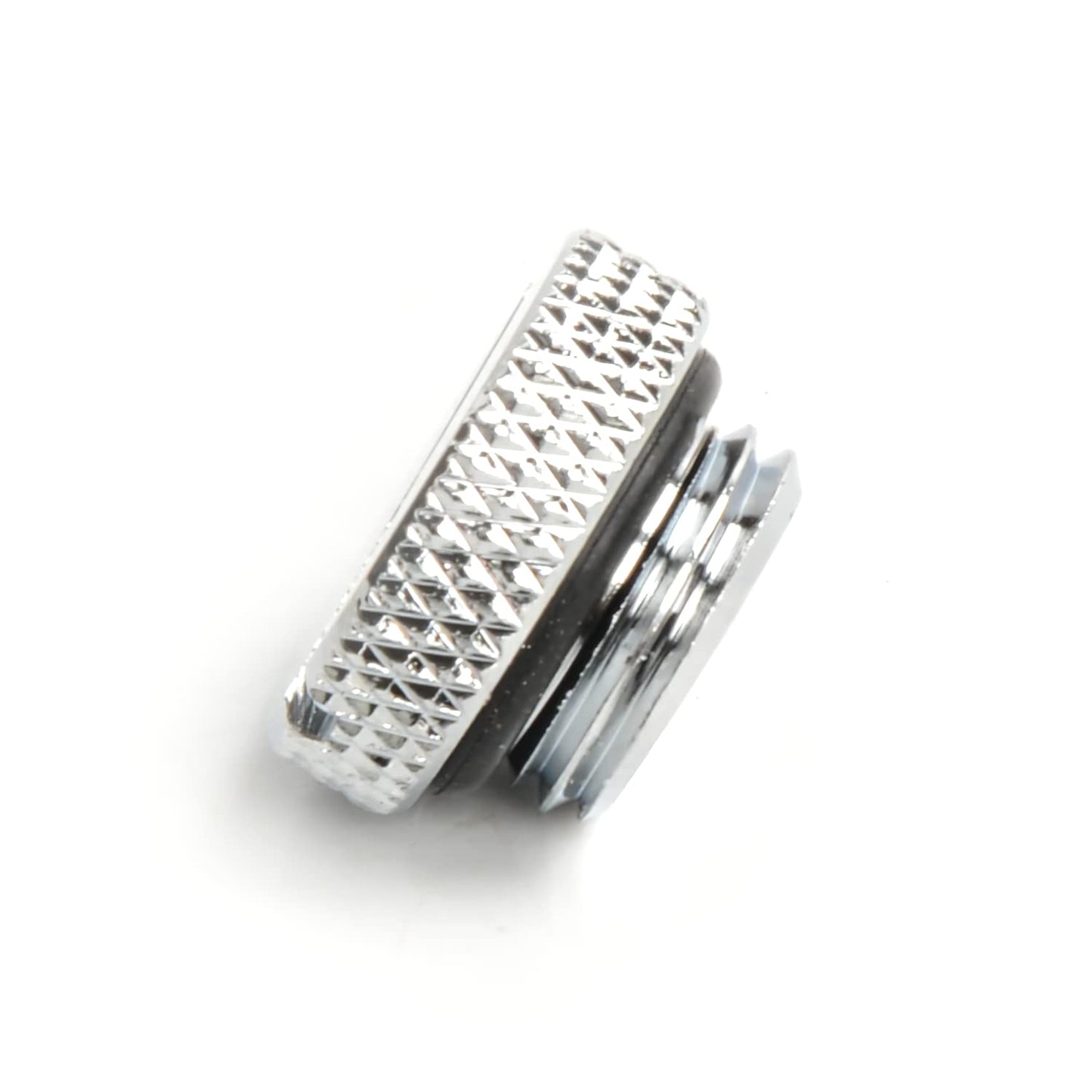 Dracaena 2 Pack G1/4" Thread, Thin Water Stop Plug Fitting with Coin Slot for Computer Water Cooling System, Durable Brass/Copper Material, Silver