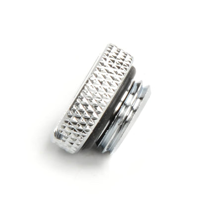 Dracaena 2 Pack G1/4" Thread, Thin Water Stop Plug Fitting with Coin Slot for Computer Water Cooling System, Durable Brass/Copper Material, Silver