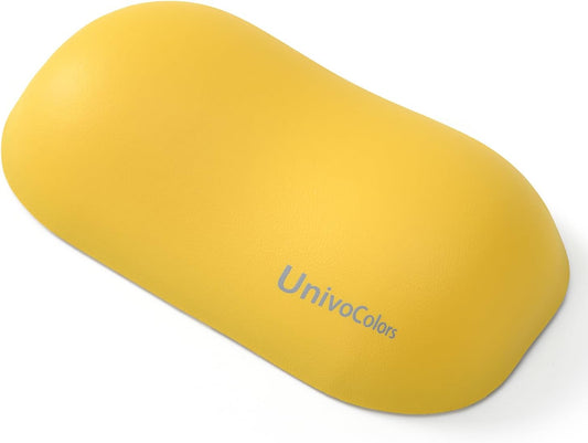 UnivoColors Design-Wave Wrist Rest, Artificial Sheepskin+Memory Foam+Ergonomic+Anti-Slip Gel, Resilience Support During Work and Gaming,Mouse Accessory,Yellow,N