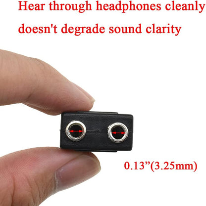 Hahiyo 3.25 M-2x6.35 F-TRS Stereo Plug Interconnect Audio One Male 6.35mm(1/4 inch) and Two Females 3.25mm(1/8Inch) Adapter Splitter Good Signal Sound Snap Tight Not Wobble for Guitar Black 2pcs