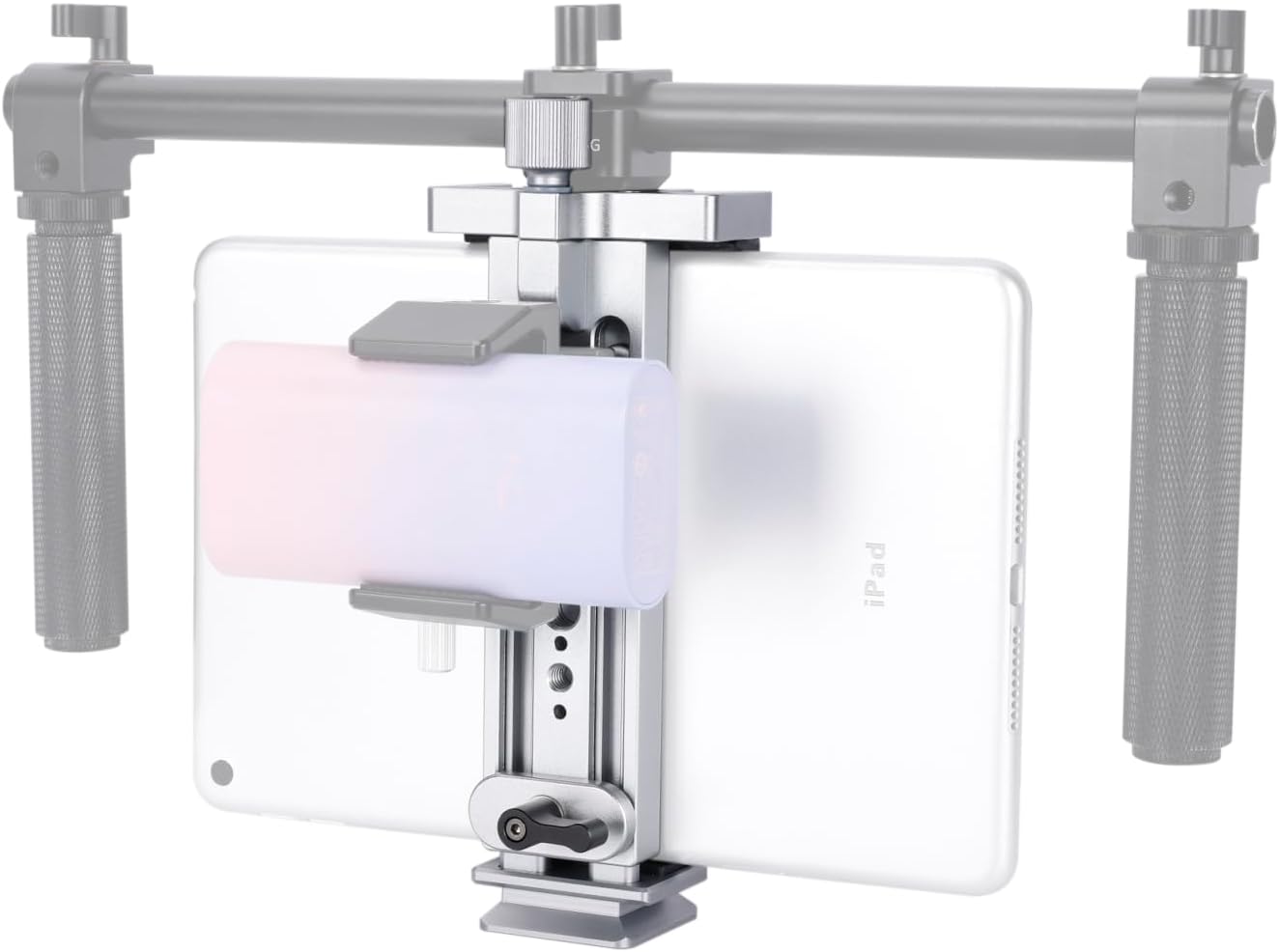 NICEYRIG Tablet Tripod Mount Aluminum Holder for iPad mini 8.3'' 7.9'', iPad Air, iPad Pro, 130mm - 223mm Adjustable Mounting Clamp with Double Locking Points, Quick Release Plate for Arca-style - 616