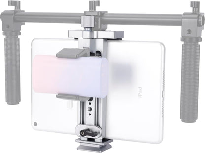 NICEYRIG Tablet Tripod Mount Aluminum Holder for iPad mini 8.3'' 7.9'', iPad Air, iPad Pro, 130mm - 223mm Adjustable Mounting Clamp with Double Locking Points, Quick Release Plate for Arca-style - 616