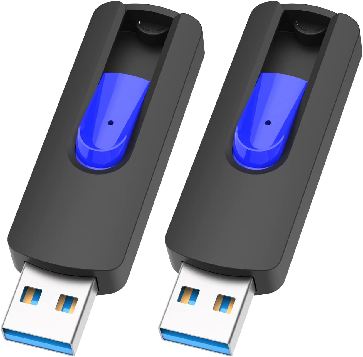 JUANWE USB Flash Drives 128GB 2 Pack 3.0 Flash Drive High Speed Thumb Drive Retractable Slide Memory Sticks for Computers Zip Drive USB Backup Jump Drive with Lanyard Hole