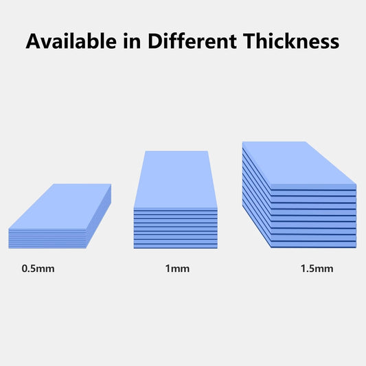 UCEC 30PCS Silicone Thermal Pads GPU, Reusable CPU Thermal Pad GPU Thermal Pads SSD Thermal Pad, Conductive Heatsink 0.5/1.5/ 1mm Thermal Pad for Chip LED IC Heat Conduction, Blue