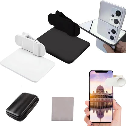 2024 Smartphone Camera Mirror Reflection Clip Kit - New Version: Adjustable Selfie Reflector, Mobile Phone Reflection Clip for All Phones (White+Black)