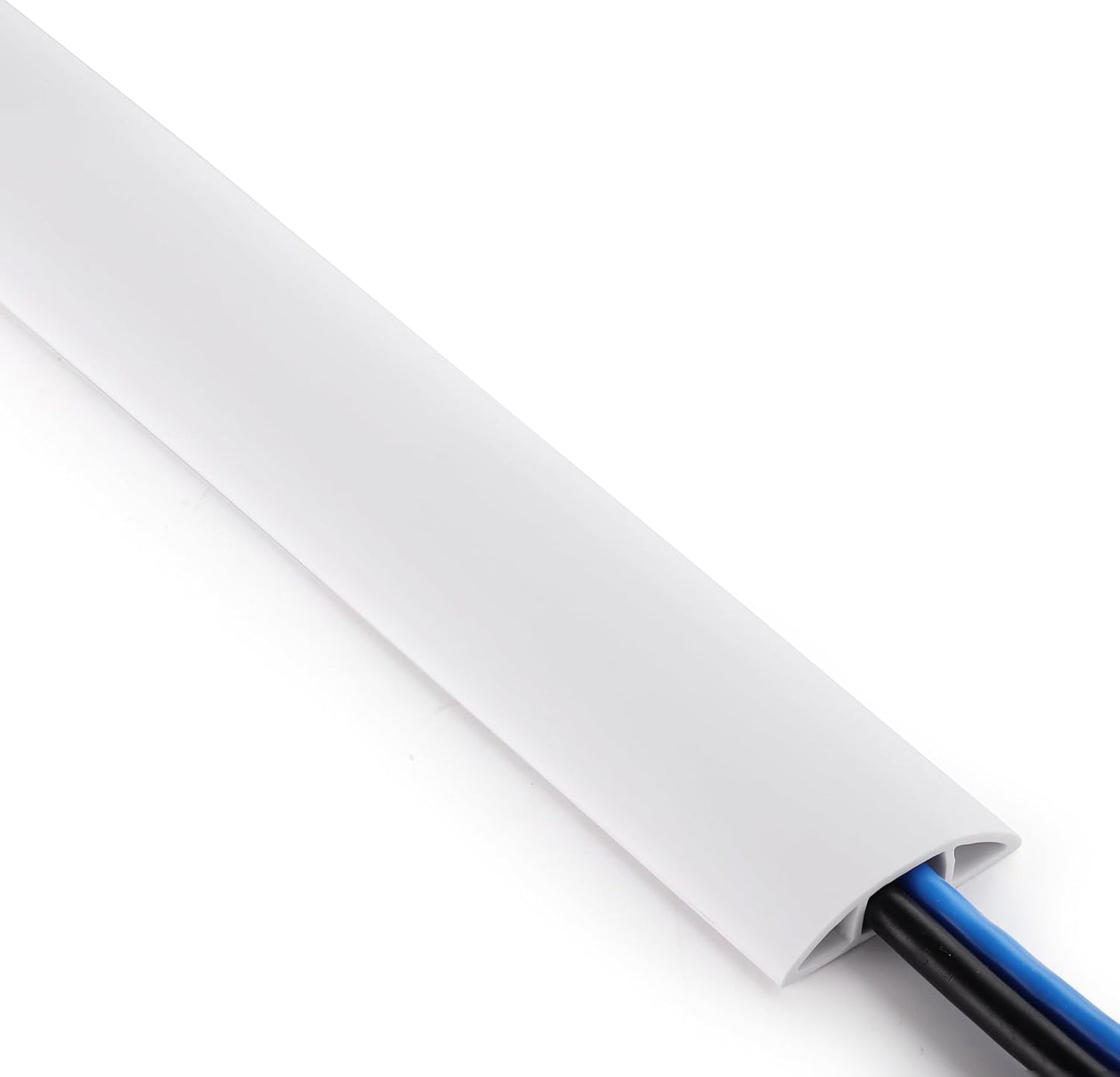 ZhiYo 10ft Cord Covers for Wires on Floor, Cord Hider Floor Hide Extension Cords, Soft PVC Cable Cover Cable Protector, Wire Cavity W0.62in H0.31in, White