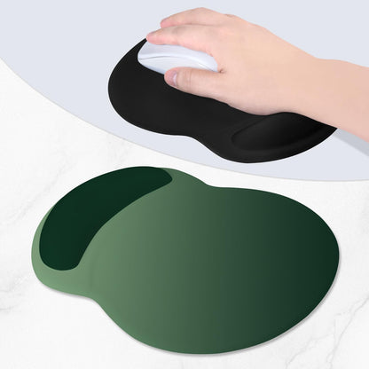 ITNRSIIET Ergonomic Mouse Pad with Comfort Gel Wrist Rest, Non-Slip PU Base, Smooth Textured Surface, Reduces Hand Fatigue & Wrist Pain, 8.7 x 7.2 Inch for Office Gaming Home, Deep Green Gradient