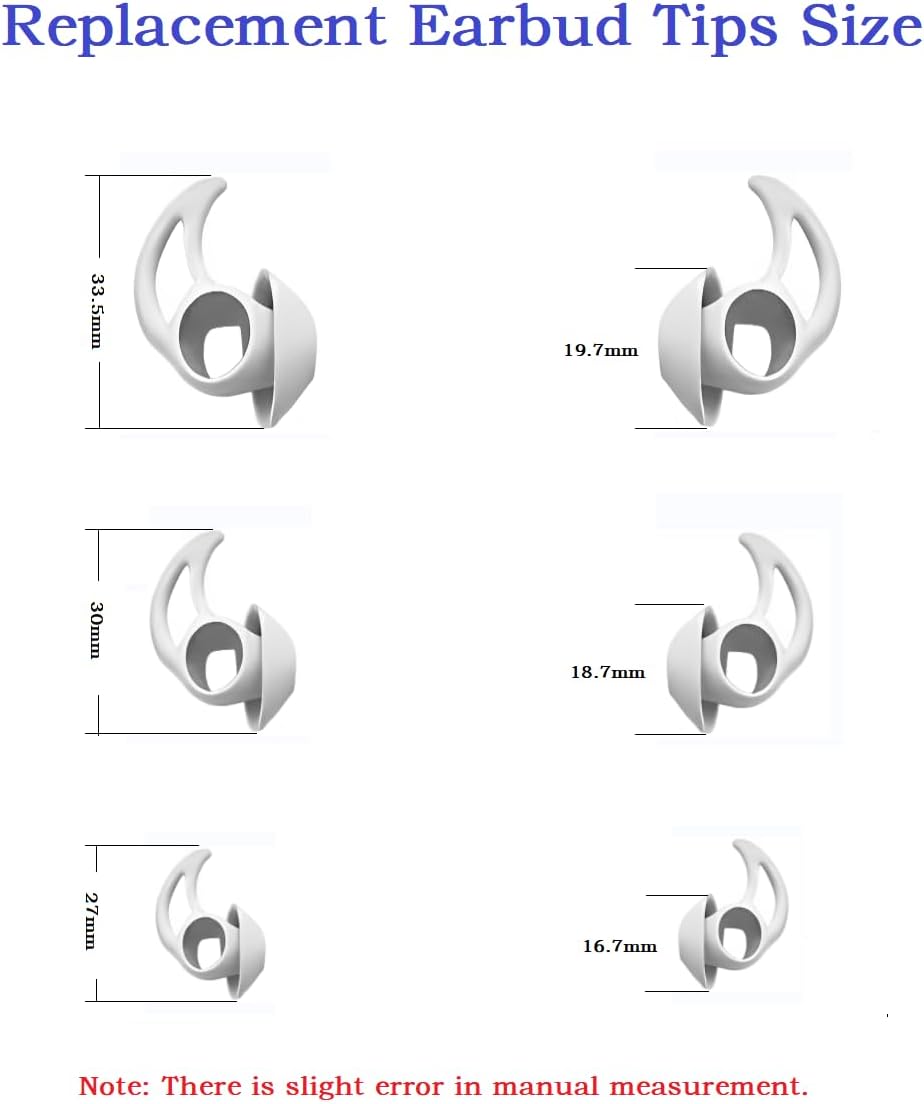 3 Pairs Earbuds Replacement Tips Large，Silver Earbud Tips ，Silicone Eartips Compatible with Bose QuietComfort and Sport Earphones