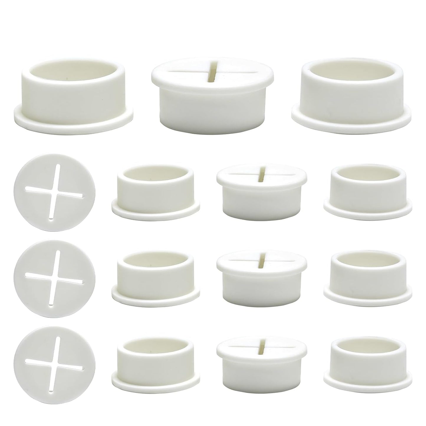 Desk Grommet, 1 in 25 mm Silicone Rubber Grommets, White Desk Hole Cover for Cables, Flexible Wall Cord Pass Through Grommet for Office Table Computer Home Furniture Wire Organizer-15 Pcs