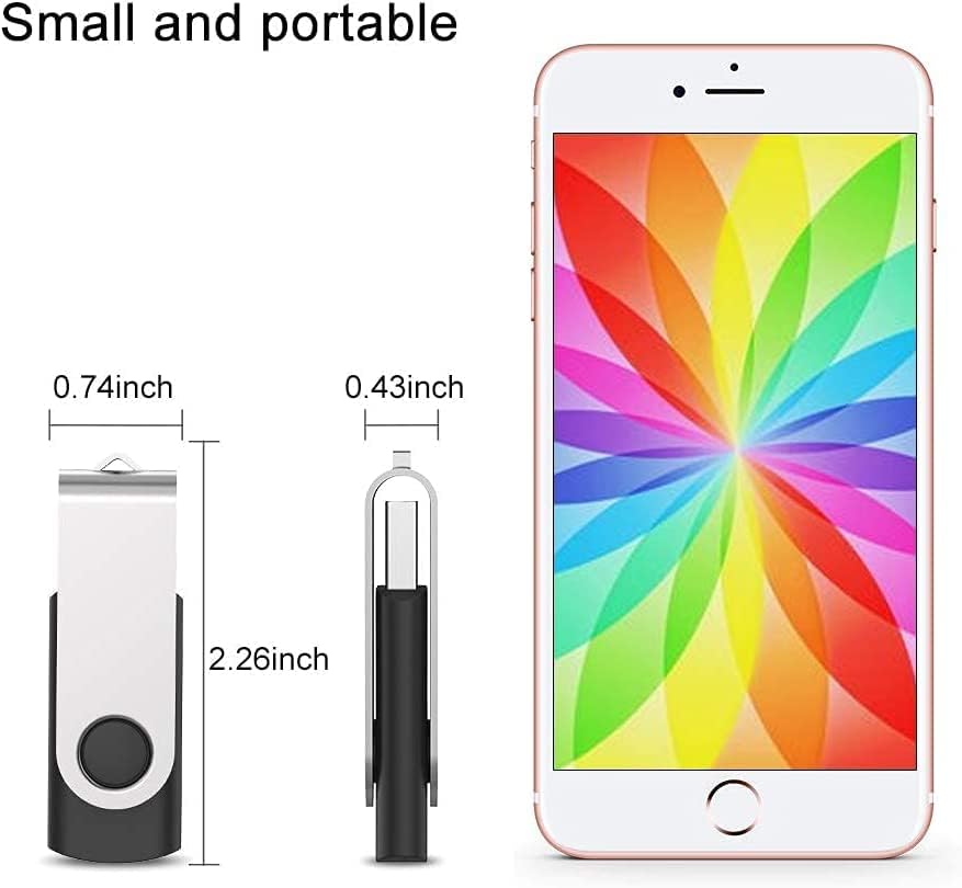 JUANWE 128GB Flash Drive 2 PCS, 2.0 Thumb Drive USB Drives Pendrive for File Storage Data Transfer, High Capacity Zip Drive Portable USB Storage Flashdrives 360° Swivel Cap, Jump Drive 128G×2 Black