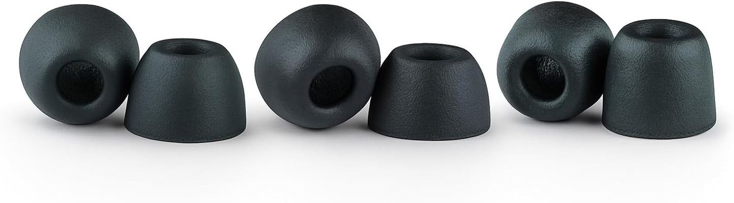 Comply 100 Core Series | Memory Foam Replacement IEM Ear Tips for Etymotic, Westone, Klipsch & More | Superior Noise Isolation, Ultimate Comfort, Secure Fit | Variety, Black, Small (3 Pairs)