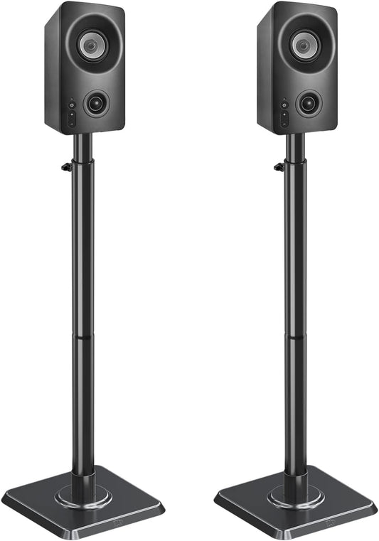 Mounting Dream Speaker Stands - Height Adjustable Speaker Stand for Vizio, Polk, JBL, Sony, Speaker Stands Pair with Wire Management (Holds up to11LBS Per Stand)