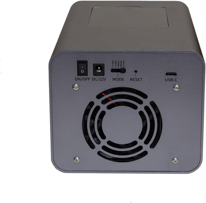 USB 3.2 (10Gbps) Type-C 2 Bay 2.5 Inch and 3.5 Inch SATA Hard Drive + 2 Bay M.2 NMVe Combo External Hard Drive Enclosure