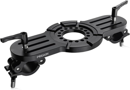 PROAIM Truss/Scaffold Connection Plates – Mitchell Mount. Rigging Adapters for Overhead Shots. for Wall Spreader Rod/Poles/Grids. 360° Swivel Clamps, Robust & Secure - 50kg Payload