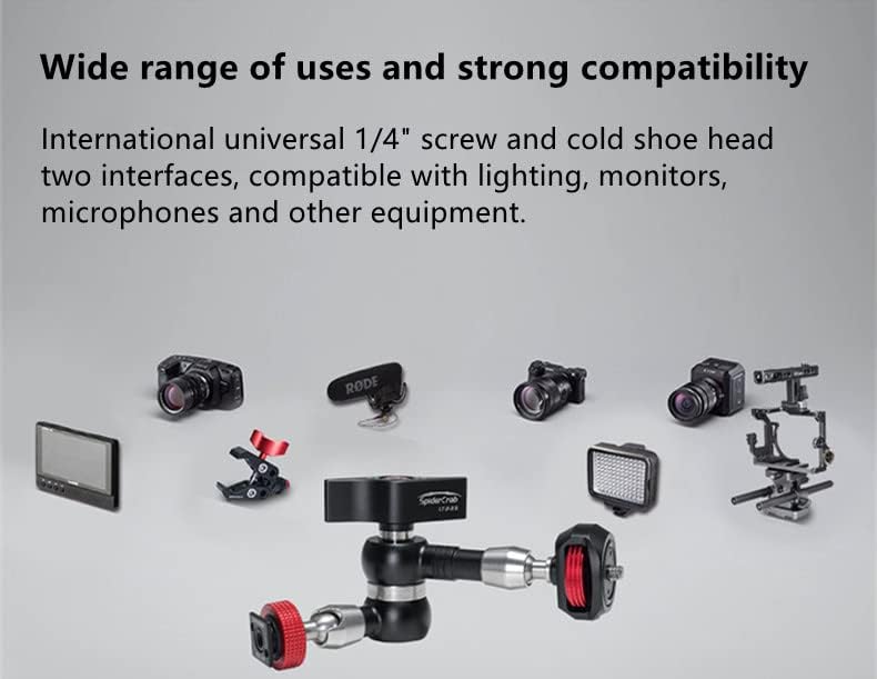 IFOOTAGE Magic Arm Clamp Adjustable Friction Power Articulating Magic Arm with 1/4" Thread Screw and Cold Shoe Mount for DSLR Camera Rig/Monitor/LED Lights (5.5Inc)