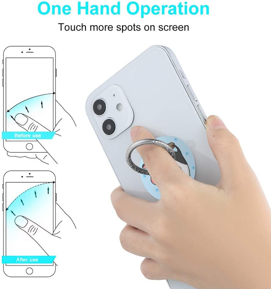 Bonoma Phone Ring Stand, 3 Pack Cute Cow 360 Degree Rotation Finger Grip Stand Holder Compatible with Smartphones and Tablets