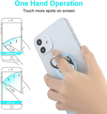 Bonoma Phone Ring Stand, 3 Pack Cute Cow 360 Degree Rotation Finger Grip Stand Holder Compatible with Smartphones and Tablets