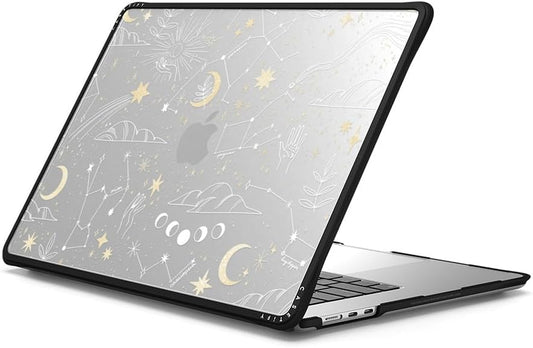 CASETiFY Impact MacBook Air 15" (M2-M4) Case [Cushioned Impact Corners/Scratch-Resistant/Anti-Slip Grip] - Stargazing - Clear Black