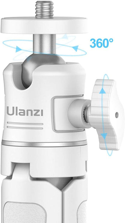 ULANZI Extension Pole Tripod, Mini Selfie Stick Tripod Stand Handle Grip for iPhone 13 Pro Max Samsung OnePlus Google Smartphone Canon G7X Mark III Sony RX100 VII A6400 Cameras Vlogging (Off-White)