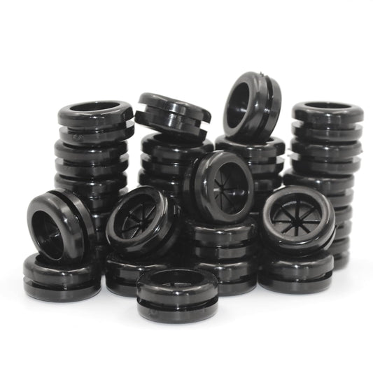 Rubber Grommets for Wiring, 5/8 Inch Drill Hole, 9/16 Inch ID, Firewall Grommets Automotive Cable Cords Hoses Protection, Double-Sided Rubber Plugs for Round Holes, 30 Pcs, 14x16 mm