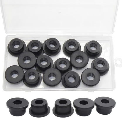 15 Pcs 3/4" Drill Hole, 3/8" ID Silicone Rubber Grommets for Wiring, Automotive Firewall Hole Plug, Top Hat Metal Wall Drywall Grommets for Vinyl Tubing in Hydroponic Irrigation Systems