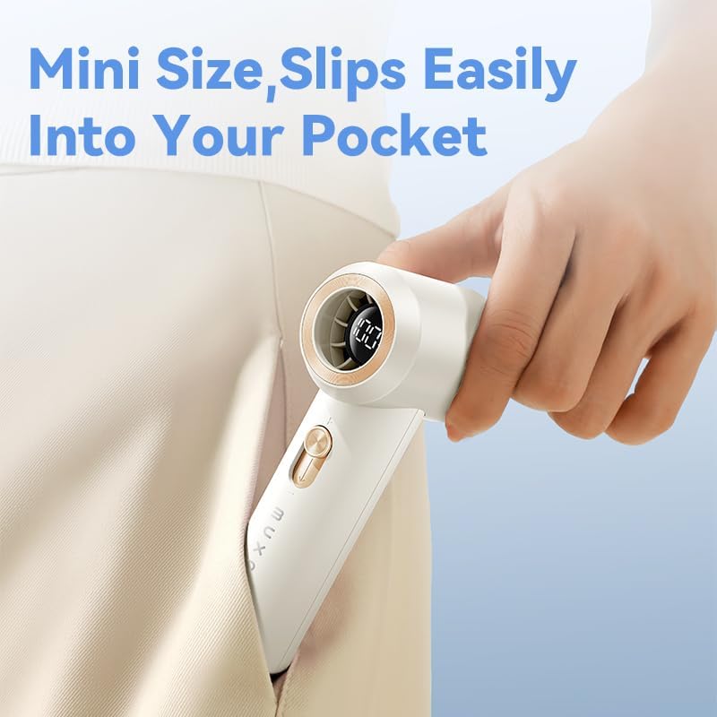 Portable Fan For Travel Mini: Small Pocket Handheld Personal Rechargeable Battery Operated USB High Speed Keeping Cool In Hot Weather Beach Gifts For Women (white)