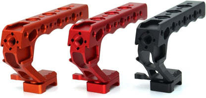 Universal Top Handle Quick Release NATO Grip with NATO Rail for DSLR Camera Cage, with 3 Cold Shoe Adapters to Mount DSLR Camera with Microphone/LED Light/Monitor (Black with NATO Rail)