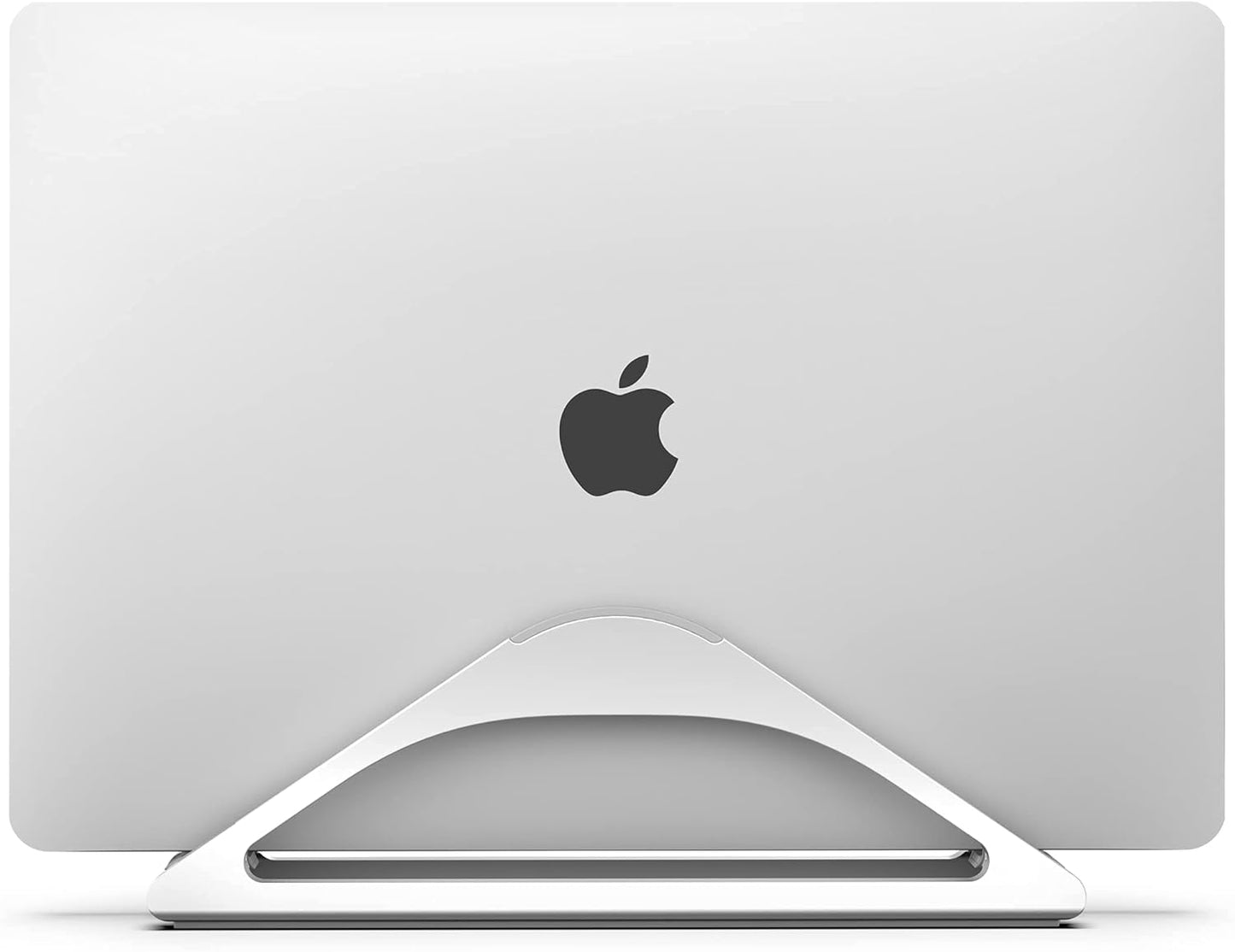 HumanCentric Vertical Laptop Stand for Desks in Silver Color, Upright Adjustable Holder to Dock Apple MacBook, MacBook Pro, and Other Laptops to Organize Work & Home Office, Automatic Grip