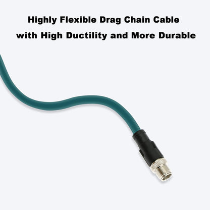 Alvin's Cables M12 8 Pin X Code to RJ45 Industrial Ethernet Cable for Cognex in Sight 8200 8400 Series IP67 Waterproof Shielded Cord for Industrial Camera 16.4ft/5M