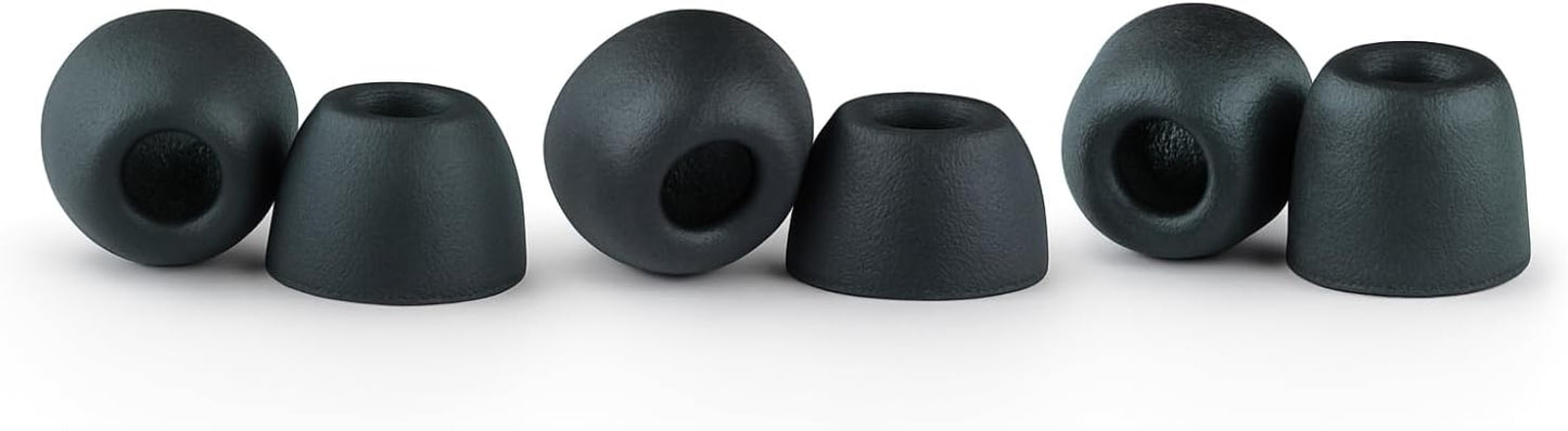 Comply 100 Core Series | Memory Foam Replacement IEM Ear Tips for Etymotic, Westone, Klipsch & More | Superior Noise Isolation, Ultimate Comfort, Secure Fit | Variety, Black, Large (3 Pairs)
